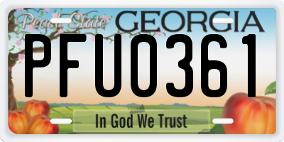 GA license plate PFU0361