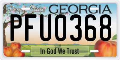 GA license plate PFU0368
