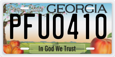 GA license plate PFU0410