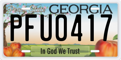 GA license plate PFU0417