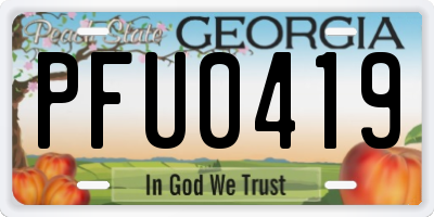 GA license plate PFU0419