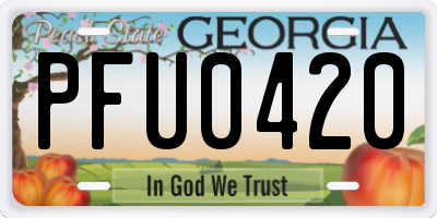 GA license plate PFU0420