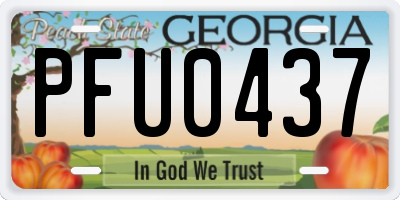 GA license plate PFU0437
