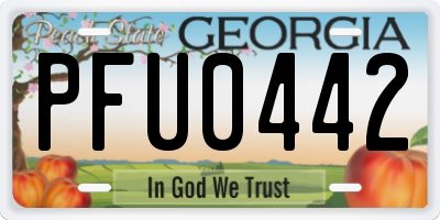 GA license plate PFU0442
