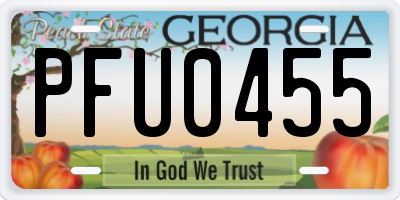 GA license plate PFU0455