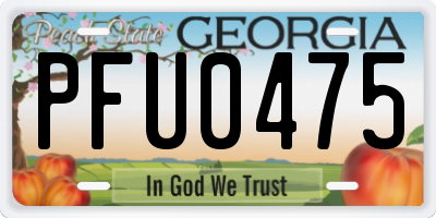 GA license plate PFU0475