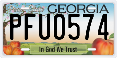 GA license plate PFU0574
