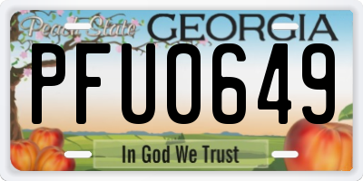 GA license plate PFU0649