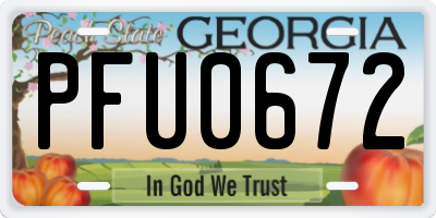 GA license plate PFU0672