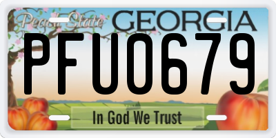 GA license plate PFU0679