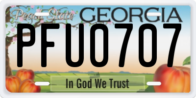 GA license plate PFU0707