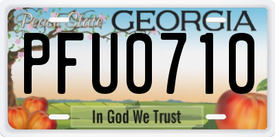 GA license plate PFU0710