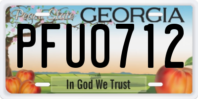 GA license plate PFU0712