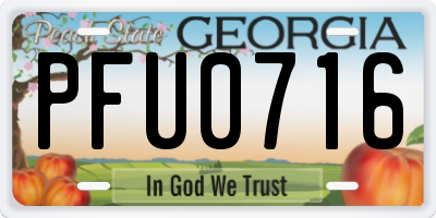 GA license plate PFU0716