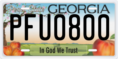 GA license plate PFU0800
