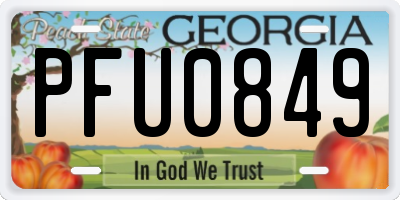 GA license plate PFU0849