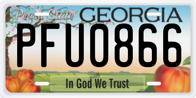 GA license plate PFU0866