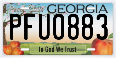 GA license plate PFU0883