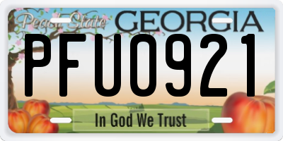 GA license plate PFU0921