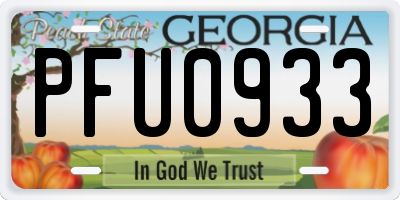 GA license plate PFU0933