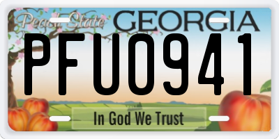 GA license plate PFU0941