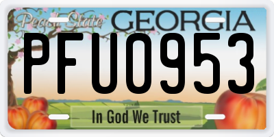 GA license plate PFU0953