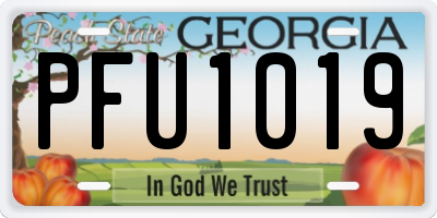 GA license plate PFU1019