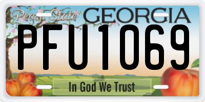 GA license plate PFU1069