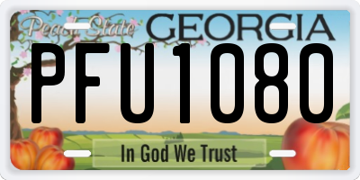 GA license plate PFU1080
