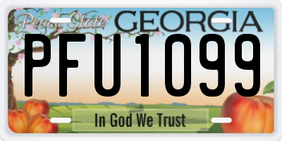 GA license plate PFU1099