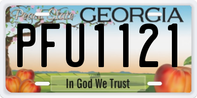 GA license plate PFU1121