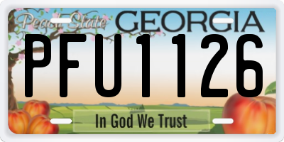 GA license plate PFU1126