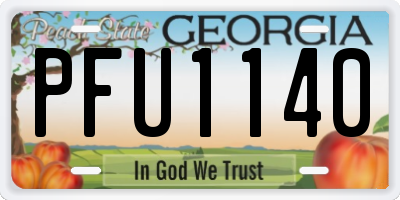 GA license plate PFU1140