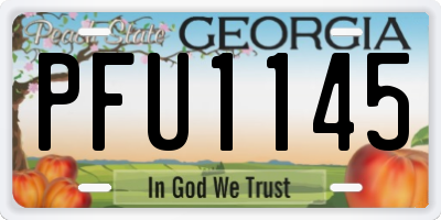 GA license plate PFU1145