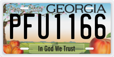 GA license plate PFU1166