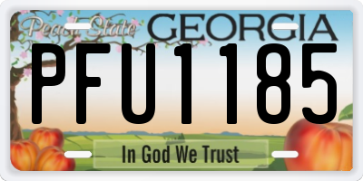 GA license plate PFU1185
