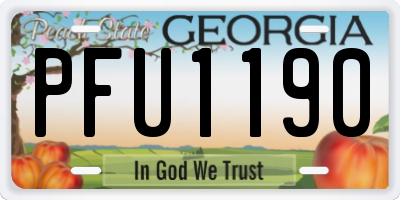 GA license plate PFU1190