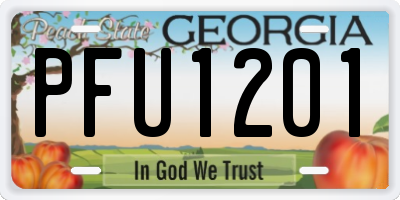 GA license plate PFU1201