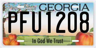 GA license plate PFU1208