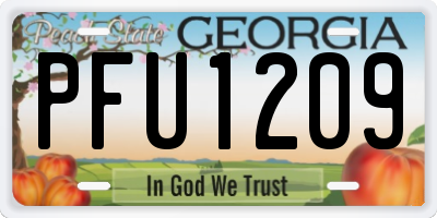 GA license plate PFU1209