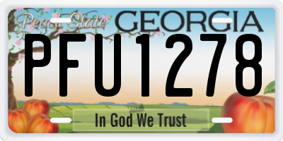 GA license plate PFU1278