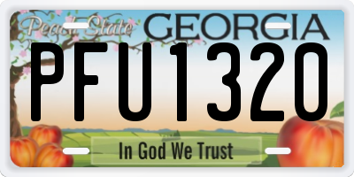GA license plate PFU1320