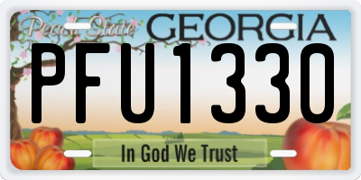 GA license plate PFU1330