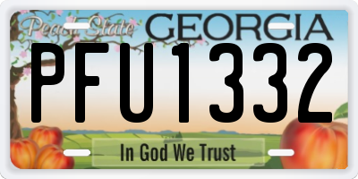 GA license plate PFU1332