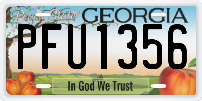 GA license plate PFU1356