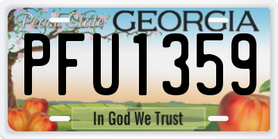 GA license plate PFU1359