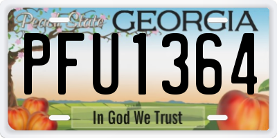 GA license plate PFU1364