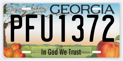 GA license plate PFU1372