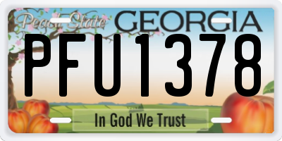 GA license plate PFU1378
