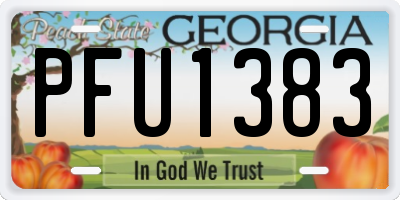 GA license plate PFU1383